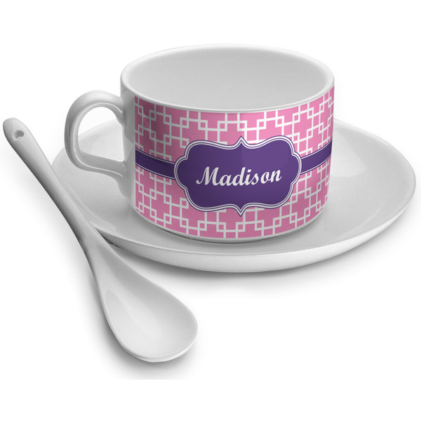 Custom Linked Squares Tea Cup (Personalized)
