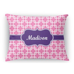 Linked Squares Rectangular Throw Pillow Case - 12"x18" (Personalized)
