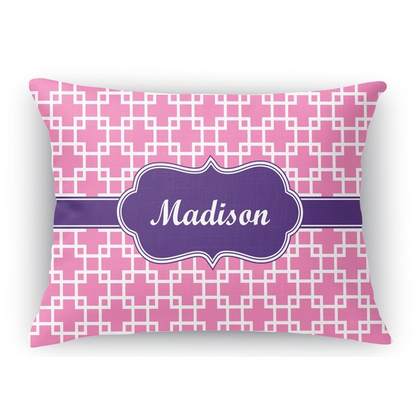 Custom Linked Squares Rectangular Throw Pillow Case (Personalized)
