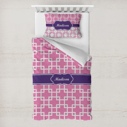 Linked Squares Toddler Bedding Set - With Pillowcase (Personalized)