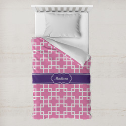 Linked Squares Toddler Duvet Cover w/ Name or Text