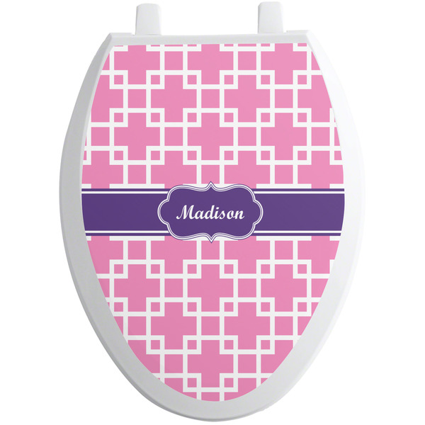 Linked Squares Toilet Seat Decal (Personalized)