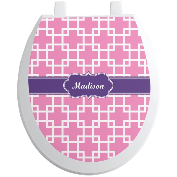 Custom Linked Squares Toilet Seat Decal (Personalized)