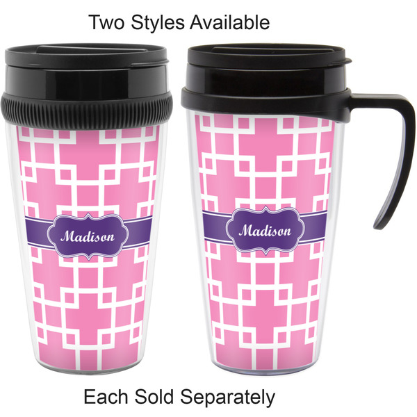 Linked Squares Travel Mugs - with & without Handle