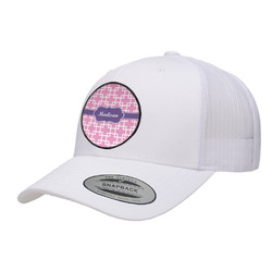 Linked Squares Trucker Hat - White (Personalized)