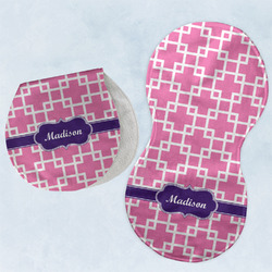 Linked Squares Burp Pads - Velour - Set of 2 w/ Name or Text