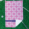 Linked Squares Waffle Weave Golf Towel - In Context