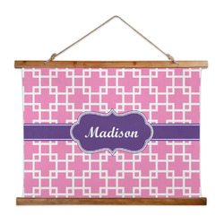 Linked Squares Wall Hanging Tapestry - Wide (Personalized)