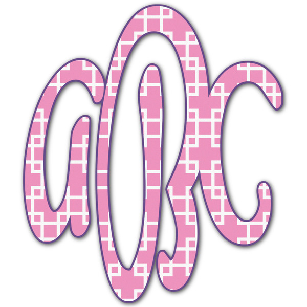 Custom Linked Squares Monogram Decal - Small (Personalized)