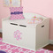 Linked Squares Wall Monogram on Toy Chest