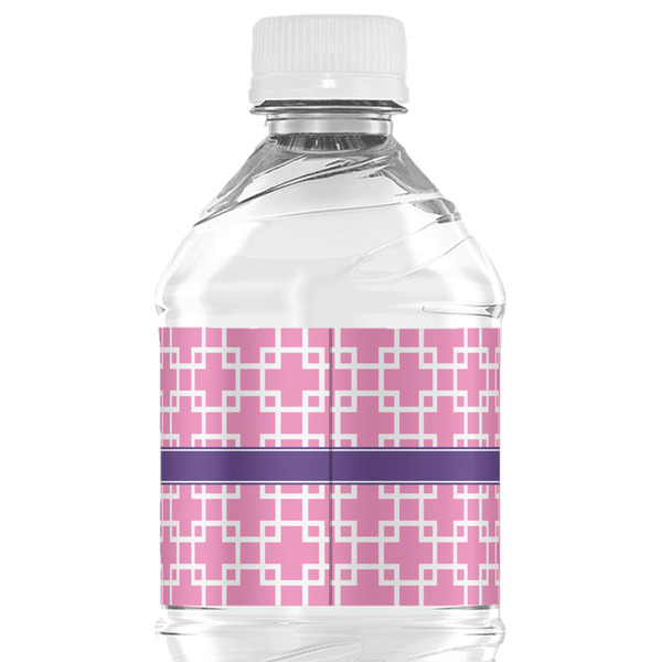Linked Squares Water Bottle Label - Back View
