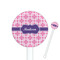 Linked Squares 5.5" Round Plastic Stir Sticks - White - Single Sided (Personalized)