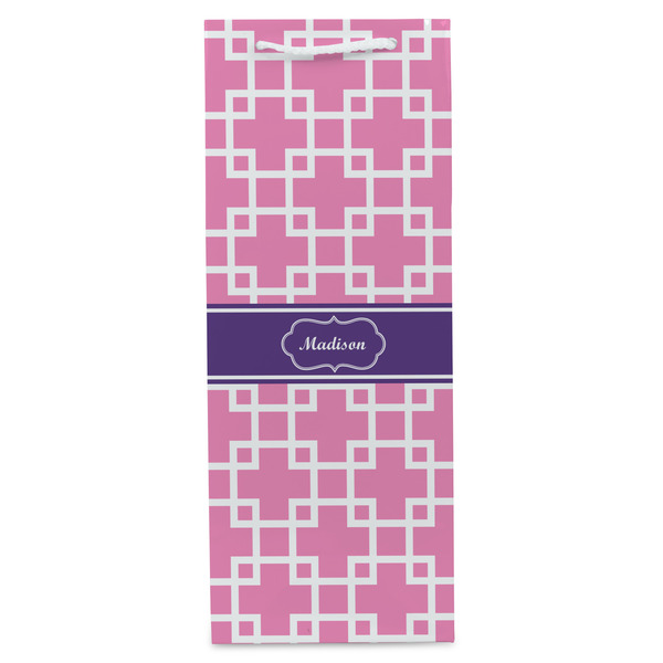 Linked Squares Wine Gift Bag - Gloss - Front