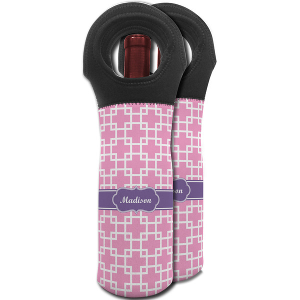 Linked Squares Wine Tote Bag - MAIN