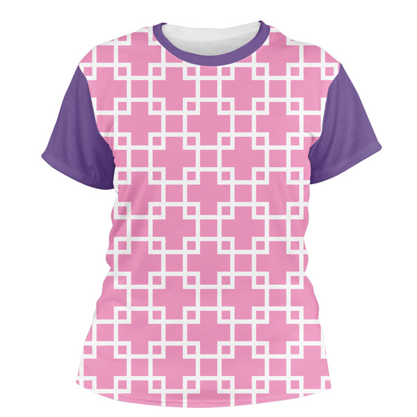 Custom Linked Squares Women's Crew T-Shirt - Large