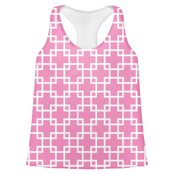 Custom Linked Squares Womens Racerback Tank Top - X Large