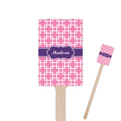 Linked Squares 6.25" Rectangle Wooden Stir Sticks - Single Sided (Personalized)