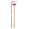 Linked Squares Wooden 6" Stir Stick - Round - Dimensions