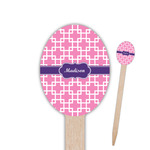 Linked Squares Oval Wooden Food Picks (Personalized)
