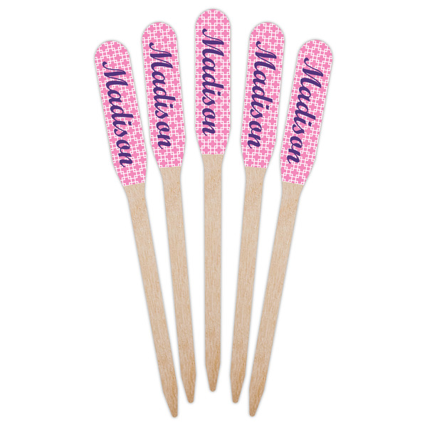 Linked Squares Wooden Food Pick - Paddle - Fan View