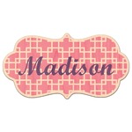 Linked Squares Genuine Maple or Cherry Wood Sticker (Personalized)
