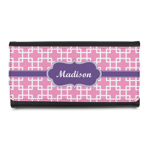Custom Linked Squares Leatherette Ladies Wallet (Personalized)