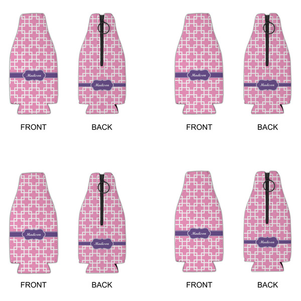 Linked Squares Zipper Bottle Cooler - Set of 4 - APPROVAL
