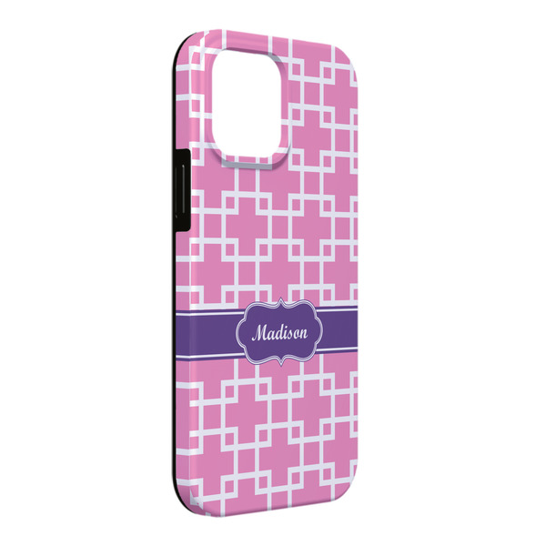 Custom Linked Squares iPhone Case - Rubber Lined - iPhone 13 Pro Max (Personalized)