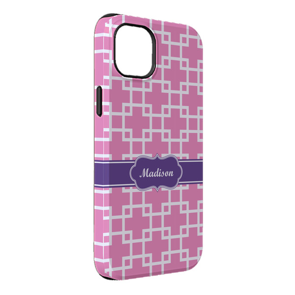 Custom Linked Squares iPhone Case - Rubber Lined - iPhone 14 Plus (Personalized)