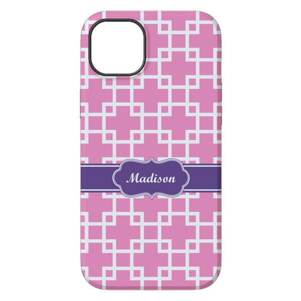 Linked Squares iPhone 14 Plus Tough Case - Back