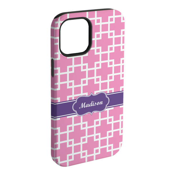 Custom Linked Squares iPhone Case - Rubber Lined - iPhone 15 Plus (Personalized)