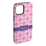 Linked Squares iPhone Case - Rubber Lined - iPhone 15 Pro Max (Personalized)