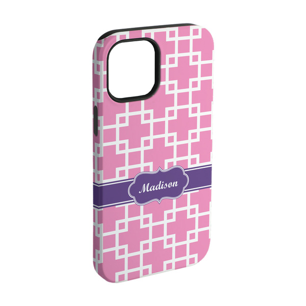 Custom Linked Squares iPhone Case - Rubber Lined - iPhone 15 Pro (Personalized)