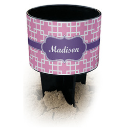 Linked Squares Black Beach Spiker Drink Holder (Personalized)