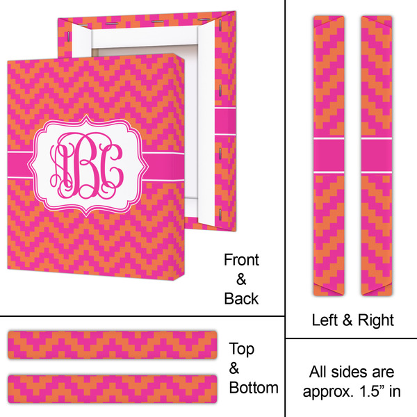 Pink & Orange Chevron 11x14 - Canvas Print - Approval