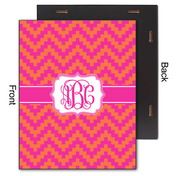 Pink & Orange Chevron 11x14 Wood Print - Front & Back View