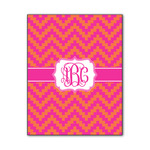 Pink & Orange Chevron Wood Print - 11x14 (Personalized)