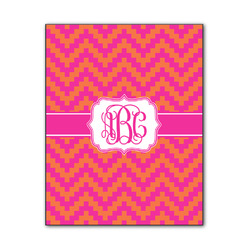 Pink & Orange Chevron Wood Print - 11x14 (Personalized)