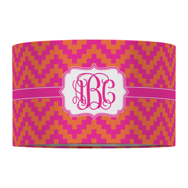 Pink & Orange Chevron 12" Drum Lampshade - FRONT (Fabric)