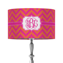Pink & Orange Chevron 12" Drum Lamp Shade - Fabric (Personalized)