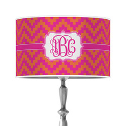 Pink & Orange Chevron 12" Drum Lamp Shade - Poly-film (Personalized)