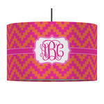 Pink & Orange Chevron 12" Drum Pendant Lamp - Fabric (Personalized)