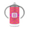 Pink & Orange Chevron 12 oz Stainless Steel Sippy Cups - FRONT
