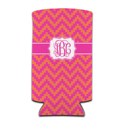 Pink & Orange Chevron Can Cooler (tall 12 oz) (Personalized)