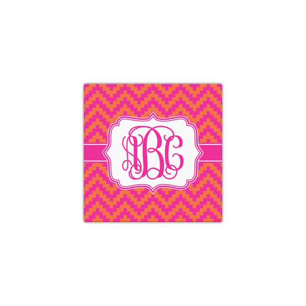 Pink & Orange Chevron 12x12 - Canvas Print - Front View