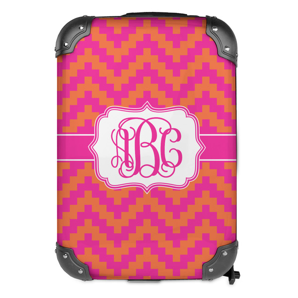 Pink & Orange Chevron 13" Hard Shell Backpacks - FRONT