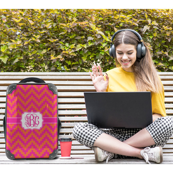 Pink & Orange Chevron 15" Backpack - LIFESTYLE