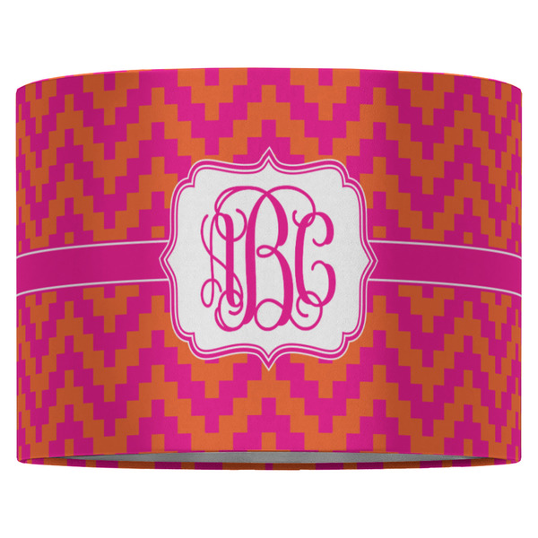 Pink & Orange Chevron 16" Drum Lampshade - FRONT (Fabric)