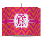Pink & Orange Chevron Drum Pendant Lamp (Personalized)