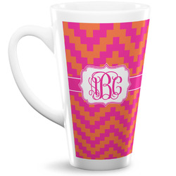 Pink & Orange Chevron 16 Oz Latte Mug (Personalized)